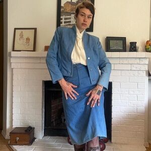 70’s denim two piece vintage set